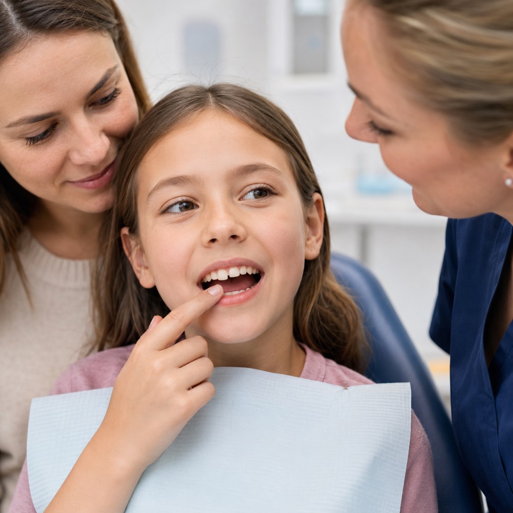 A child has injured a tooth